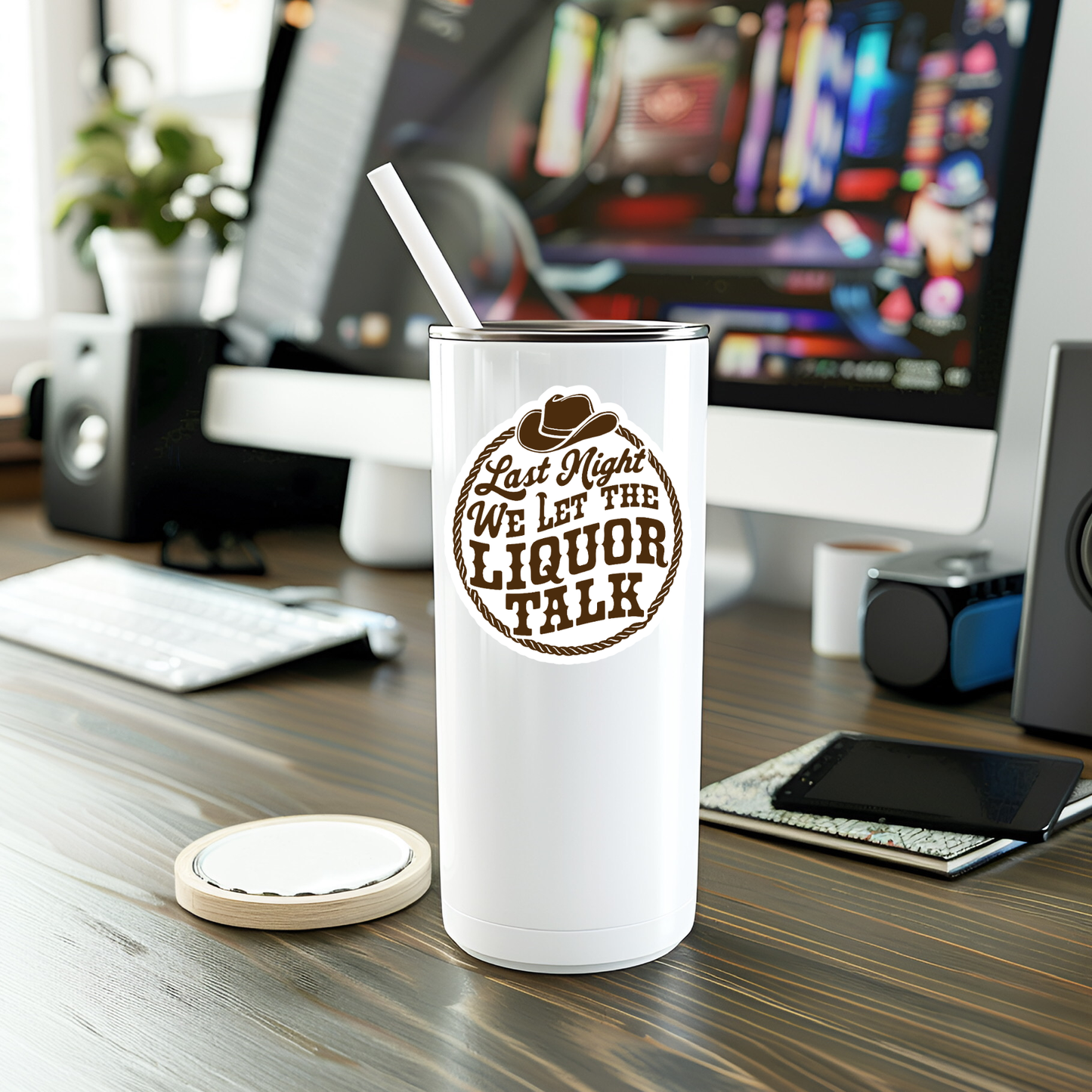 Funny Let The Liquor Talk Vinyl Sticker