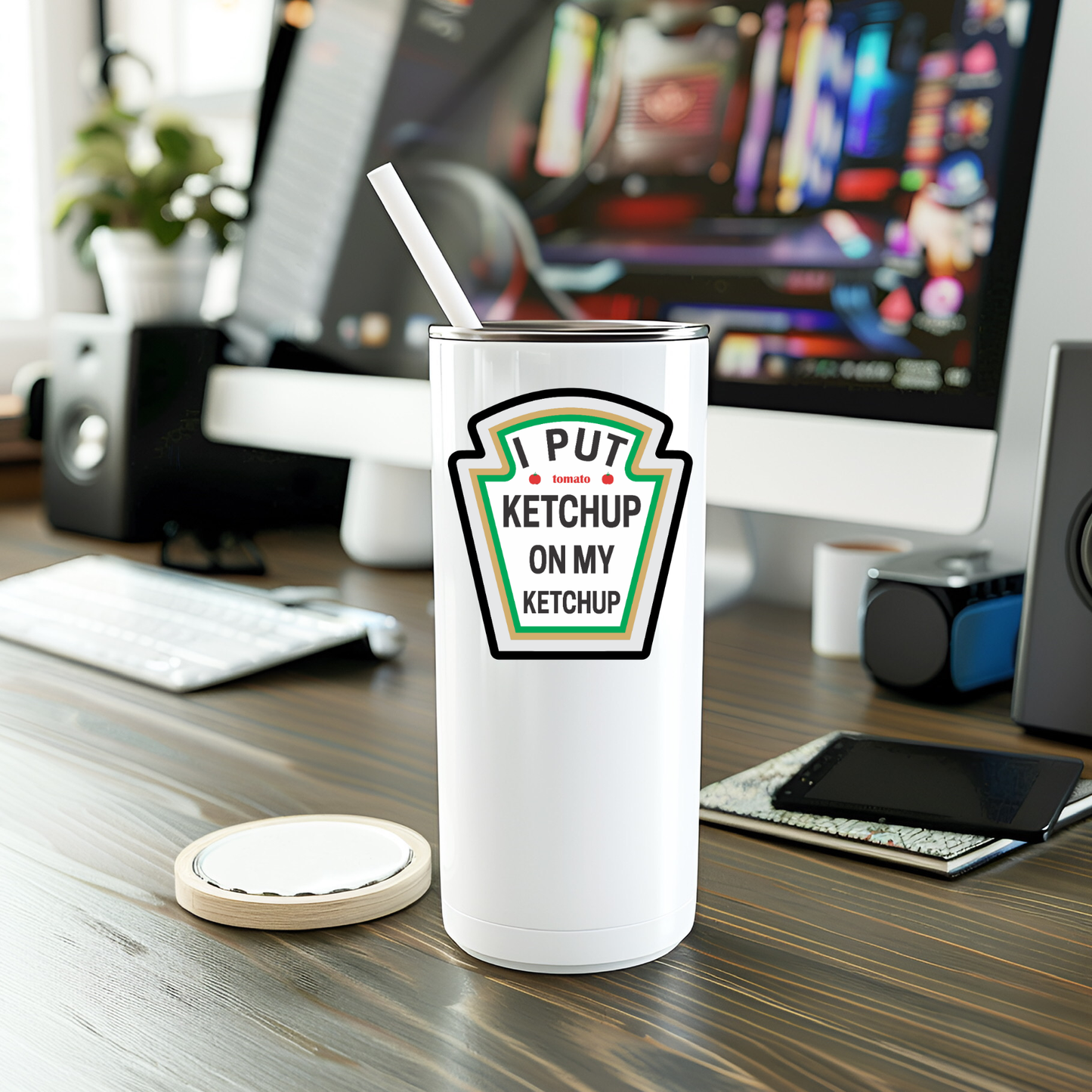 Funny Ketchup On My Ketchup Vinyl Sticker