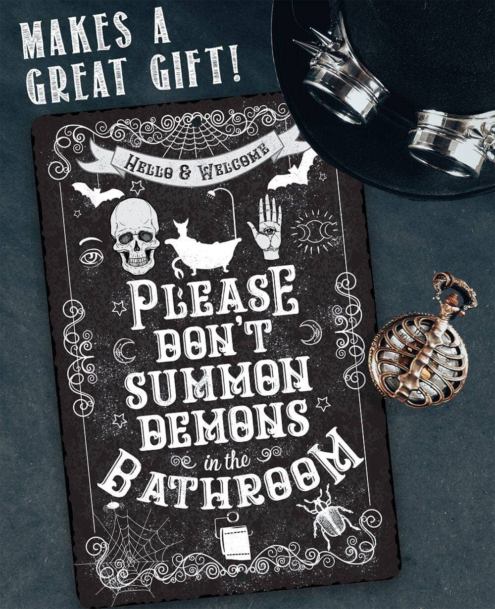 Rustic Metal Sign | Please Don't Summon Demons