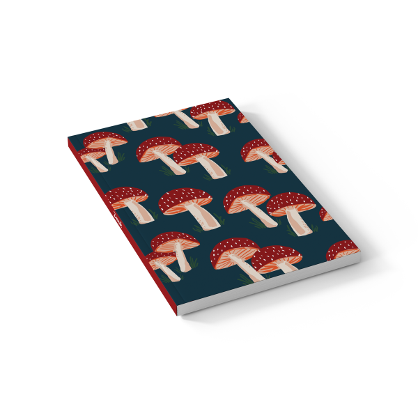 Denik Navy Mushrooms Soft Touch Classic Layflat Notebook