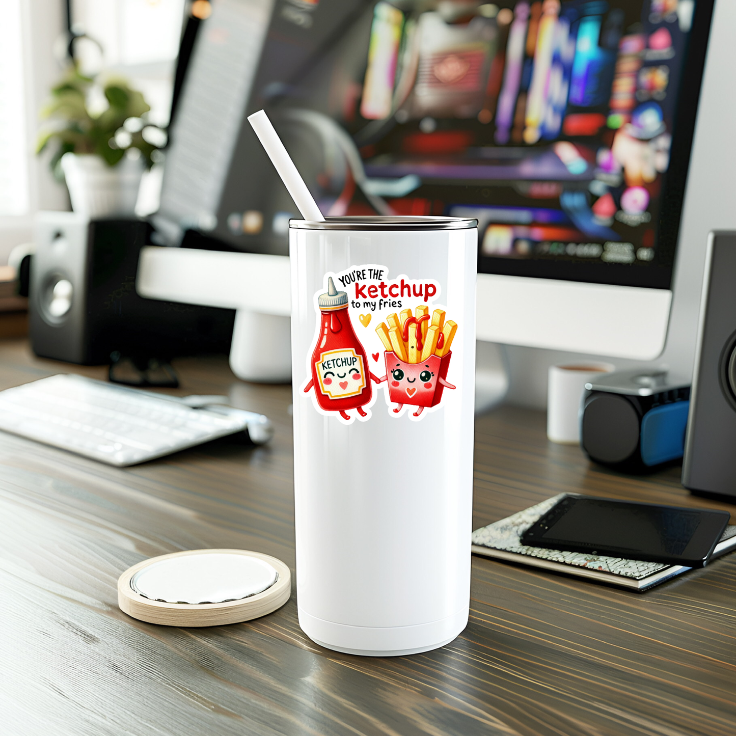 Funny You Are The Ketchup To My Fries Vinyl Sticker