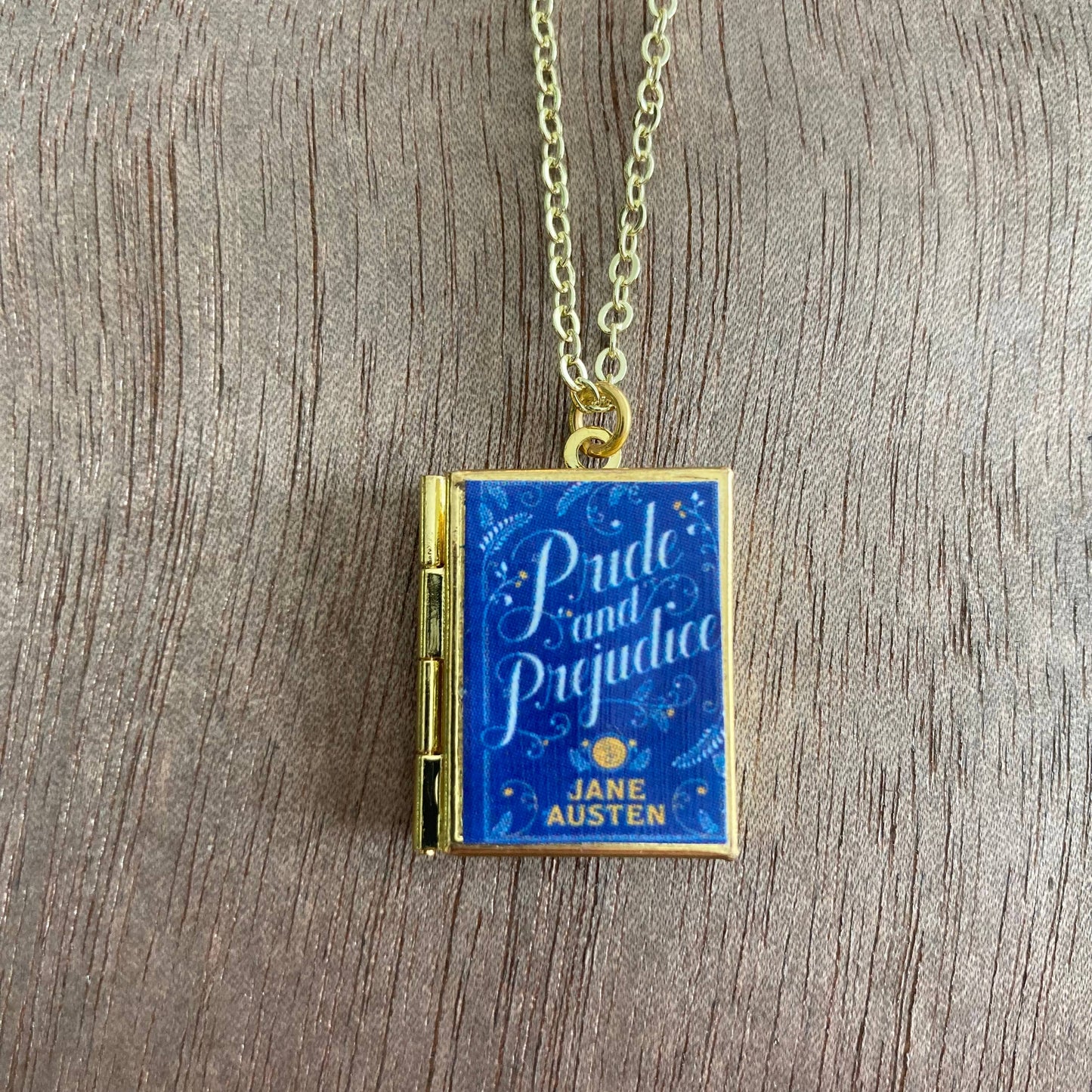 Book Locket Necklace - Pride and Prejudice - New Blue