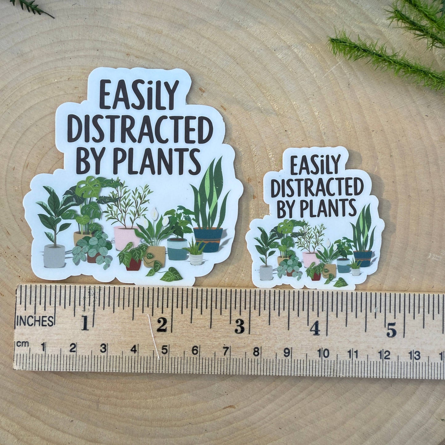 Easily Distracted By Plants, Houseplants 3" Vinyl Sticker