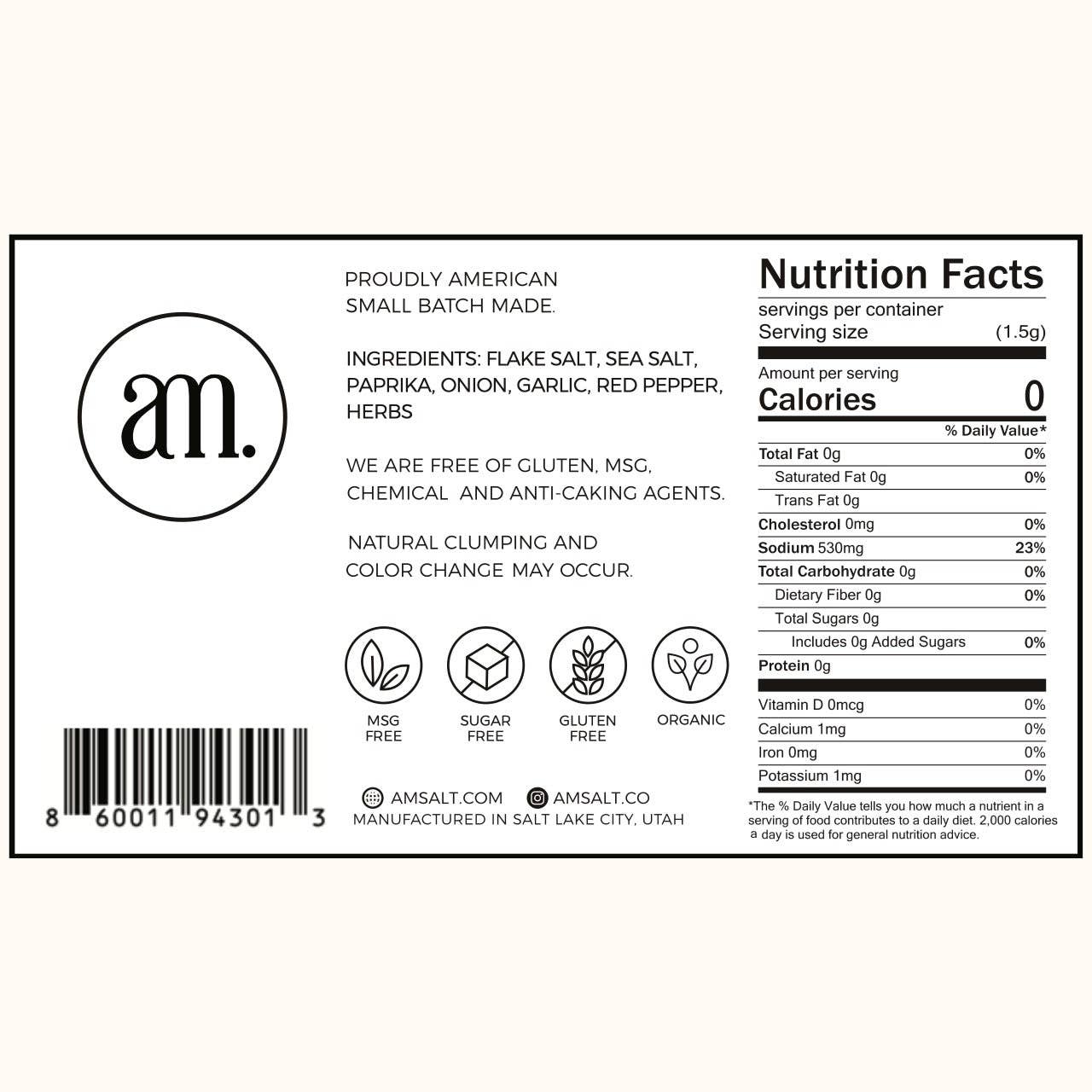AM Salt 10.5oz - Signature SALT