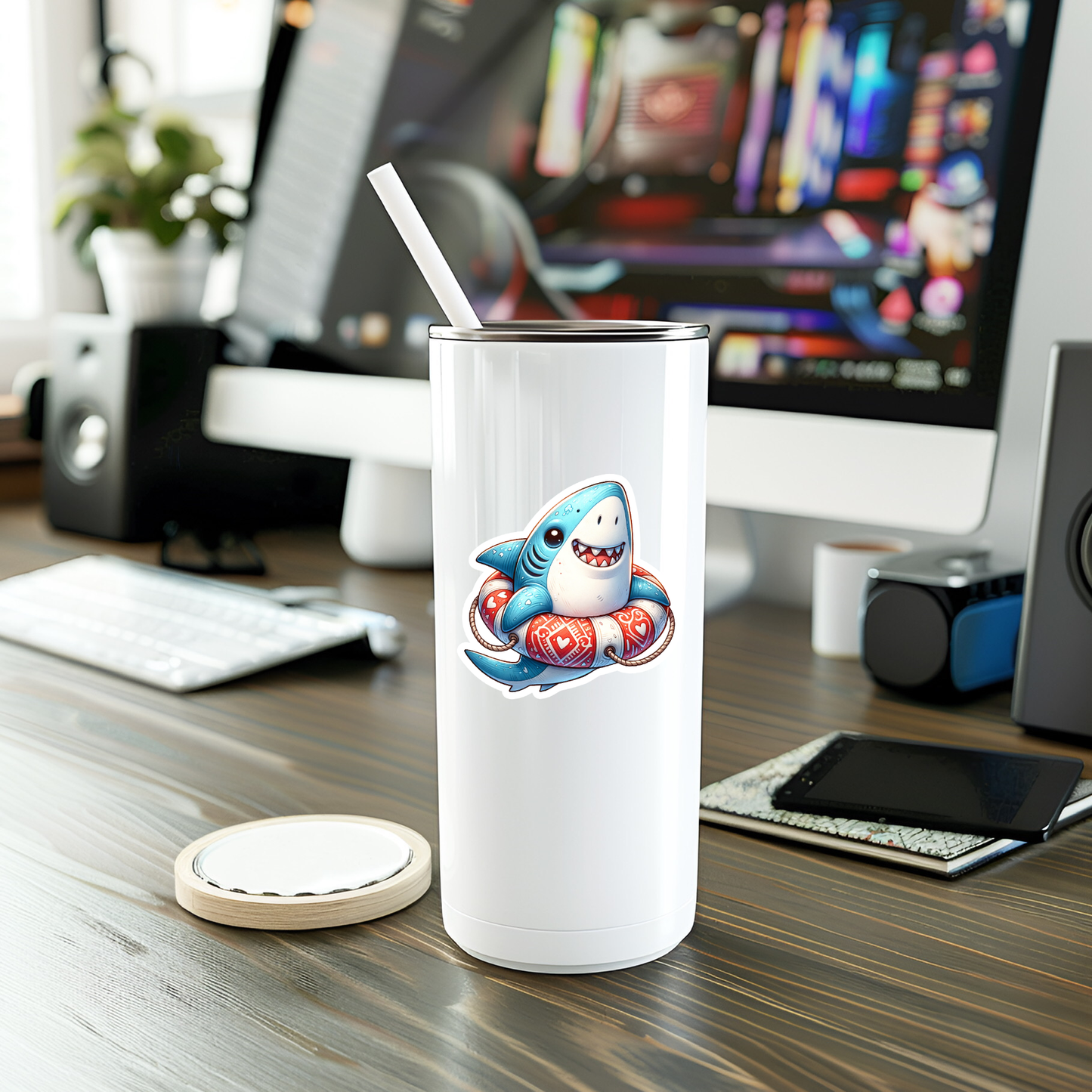Super Cute Shark Vinyl Sticker