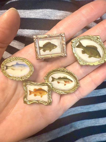 Fish Magnets -Miniature Framed Art 