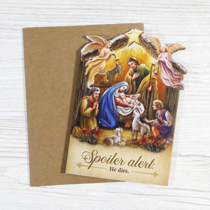 Spoiler Alert: He Dies - Irreverent Christmas Card