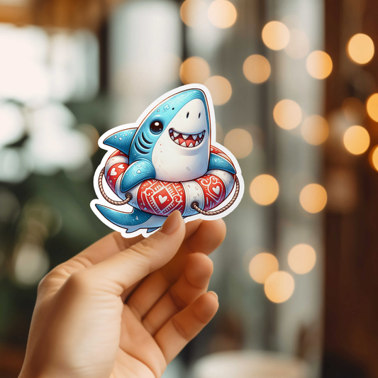 Super Cute Shark Vinyl Sticker