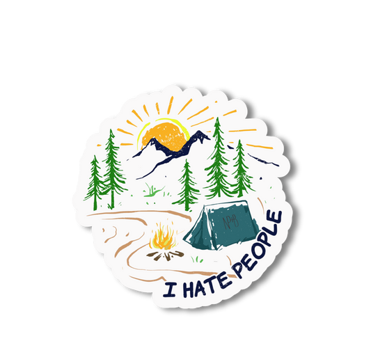 "I Hate People" - Funny Camping Sticker