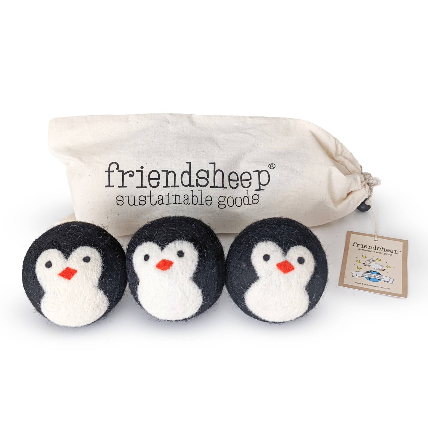 Friendsheep Penguin Eco Wool Dryer Balls - Set of 3