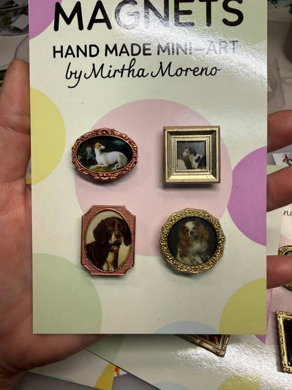 Handmade Magnets Antique dog canine images (Set of 4 each)