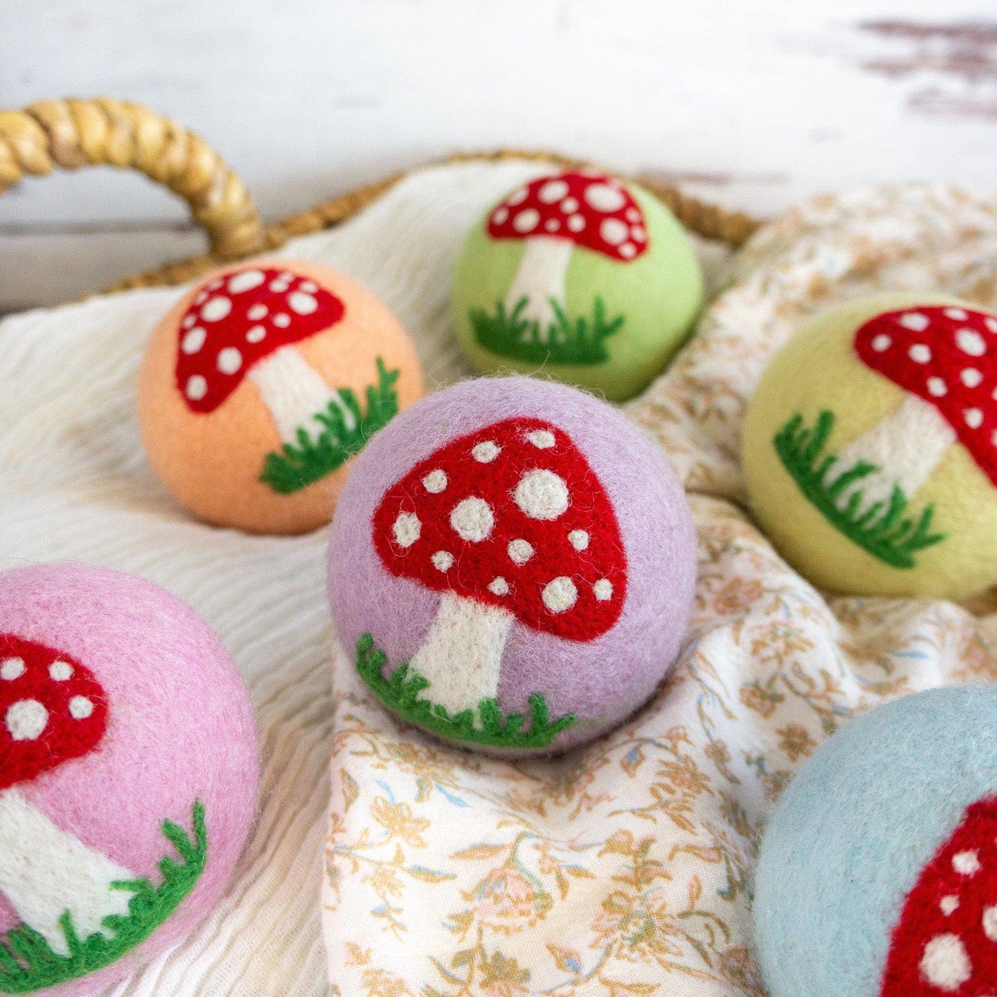 Friendsheep Enchanted Mushrooms Eco Wool Dryer Balls - Set of 6