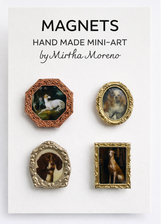 Handmade Magnets Antique dog canine images (Set of 4 each)