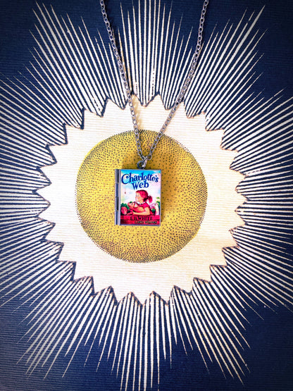 Book Locket Necklace - Charlotte's Web