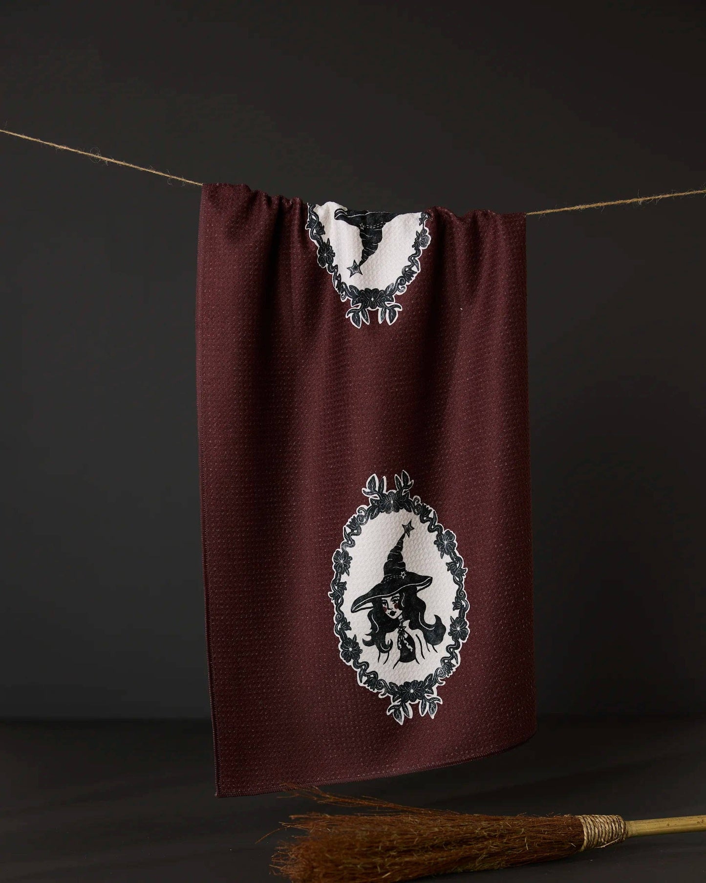 Portrait of a Cool Witch Tea Towel