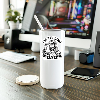 Funny I'm Telling Dad Vinyl Sticker