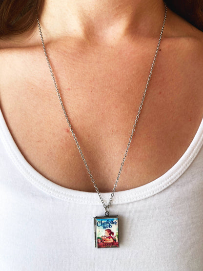 Book Locket Necklace - Charlotte's Web