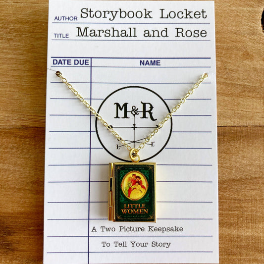 Book Locket Necklace - Little Women - Oval Portrait