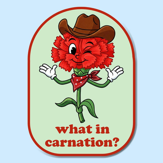 Funny Cowboy Flower Sticker – What in Carnation Decal