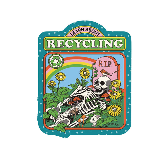 Funny Skeleton Recycling Humor High Quality Vinyl Sticker