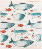 Swedish Dishcloth Blue Fish School