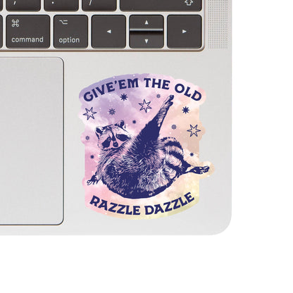 Razzle Dazzle Raccoon Humor High Quality Vinyl Sticker