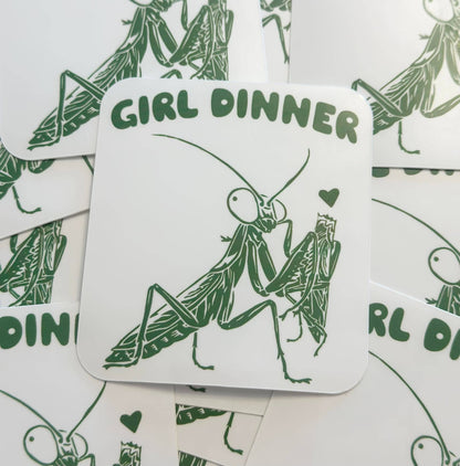 Girl Dinner Sticker (Glitter or White Available)