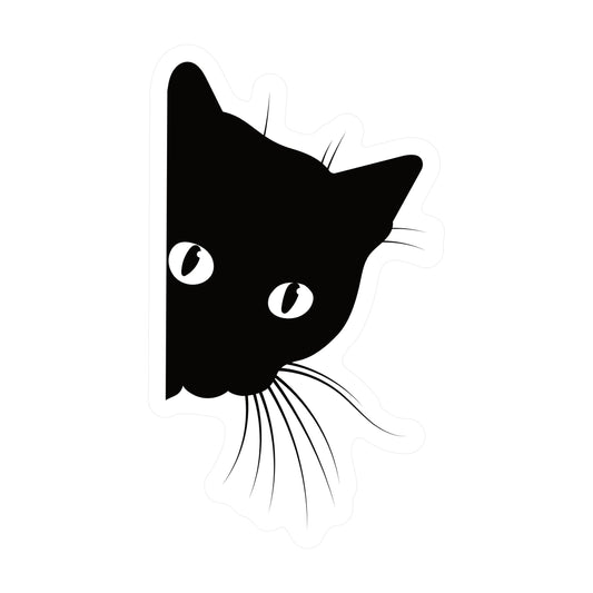 Lurking Kitty Cat Cute Clear High Quality Vinyl Sticker