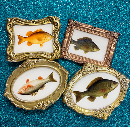 Fish Magnets -Miniature Framed Art 