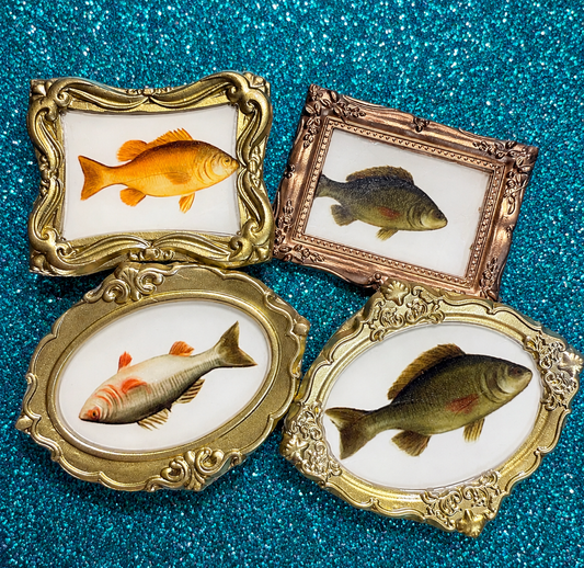 Fish Magnets -Miniature Framed Art 