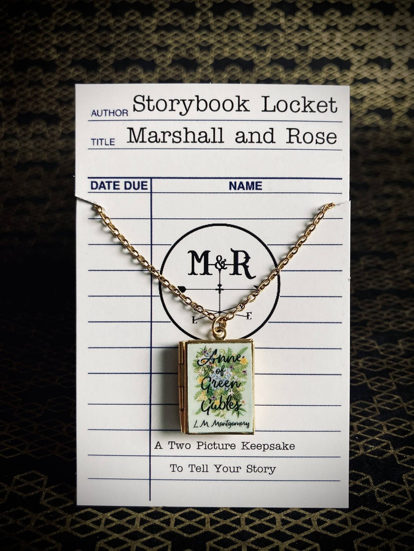 Book Locket Necklace - Anne of Green Gables - Light Green