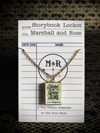 Book Locket Necklace - Anne of Green Gables - Light Green
