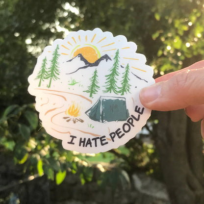 "I Hate People" - Funny Camping Sticker