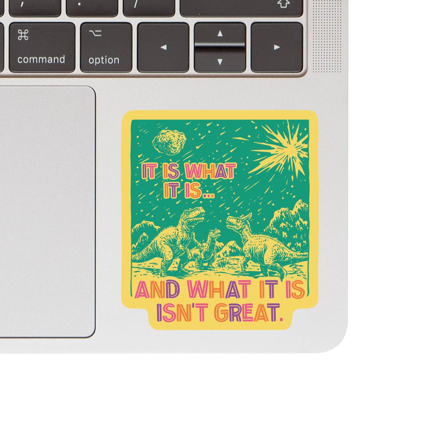 It Is What It Is Dinosaur Meteor High Quality Vinyl Sticker