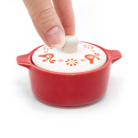 Pyrex-Inspired Friendship Casserole Ceramic Trinket Box