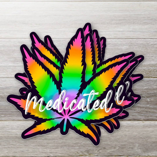 Medicated Cannabis Leaf Sticker