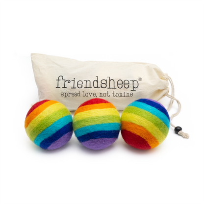Friendsheep Rainbow Eco Wool Dryer Balls - Set of 3 - Pride