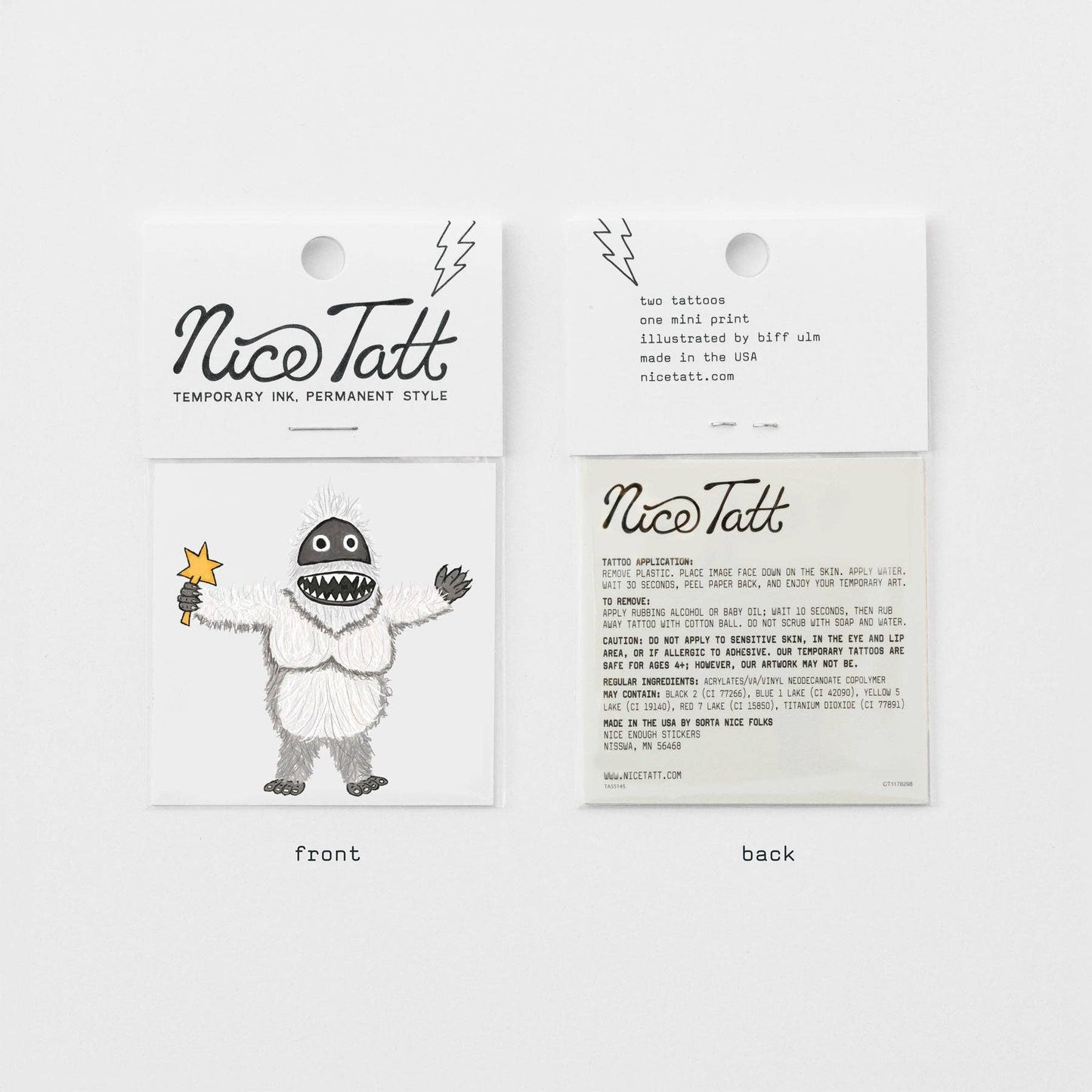 Yeti - Temporary Tattoo