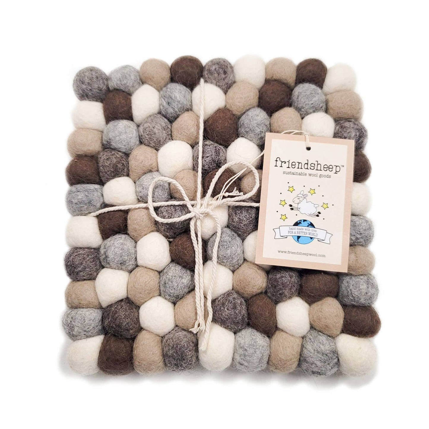 Friendsheep Earth Tones Eco Coasters and Trivets