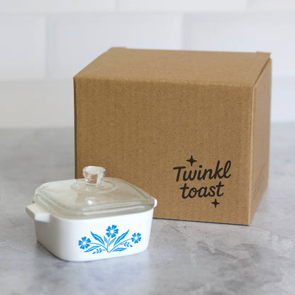 Cornflower Trinket Box – Corning Ware–Inspired Jewelry Dish