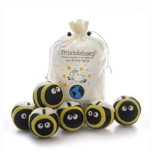 Friendsheep Busy Bees Eco Wool Dryer Balls - Set of 6