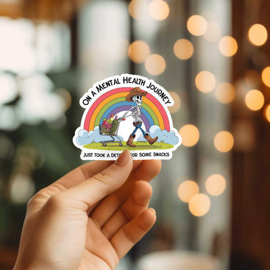 Funny On A Mental Health Journey Vinyl Sticker