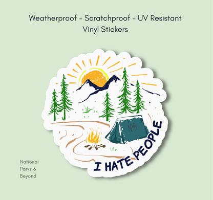 "I Hate People" - Funny Camping Sticker