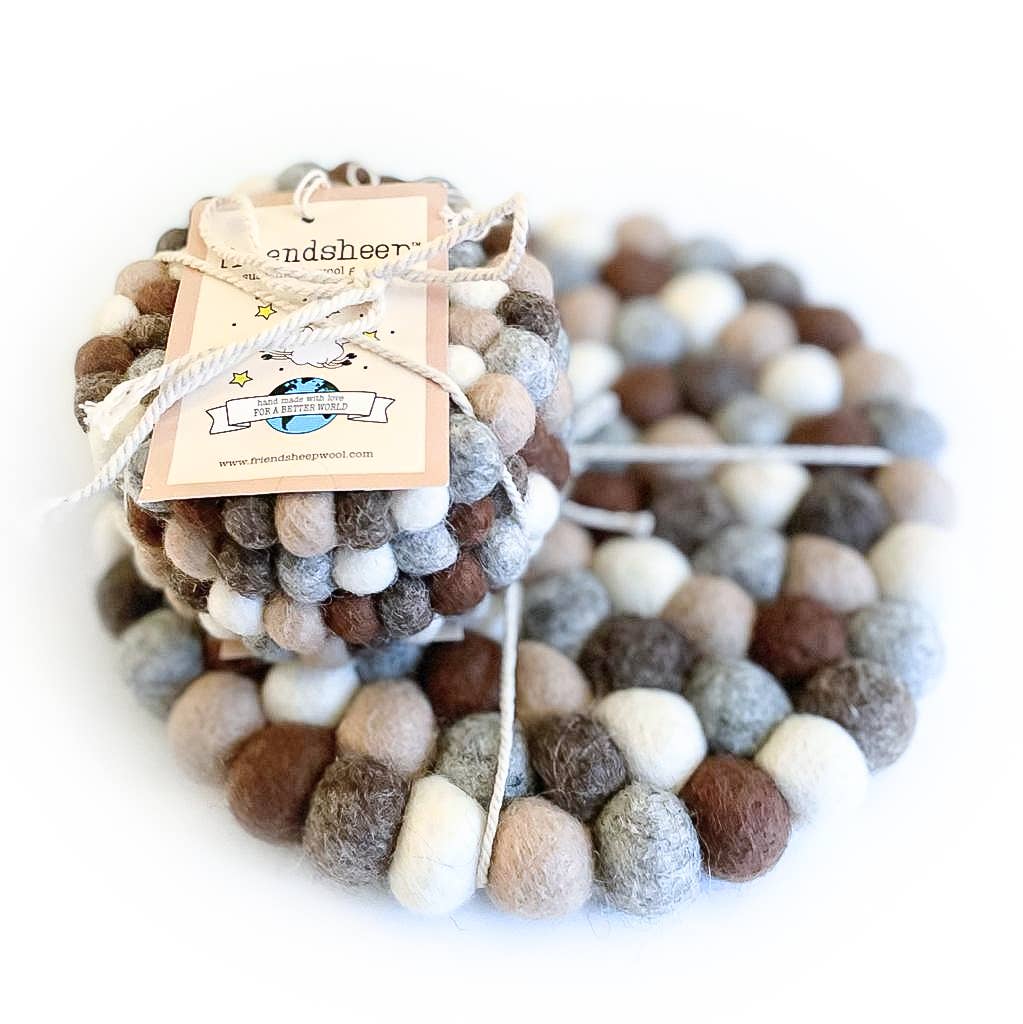 Friendsheep Earth Tones Eco Coasters and Trivets