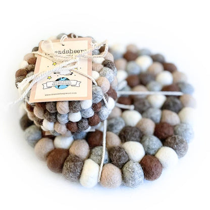 Friendsheep Earth Tones Eco Coasters and Trivets