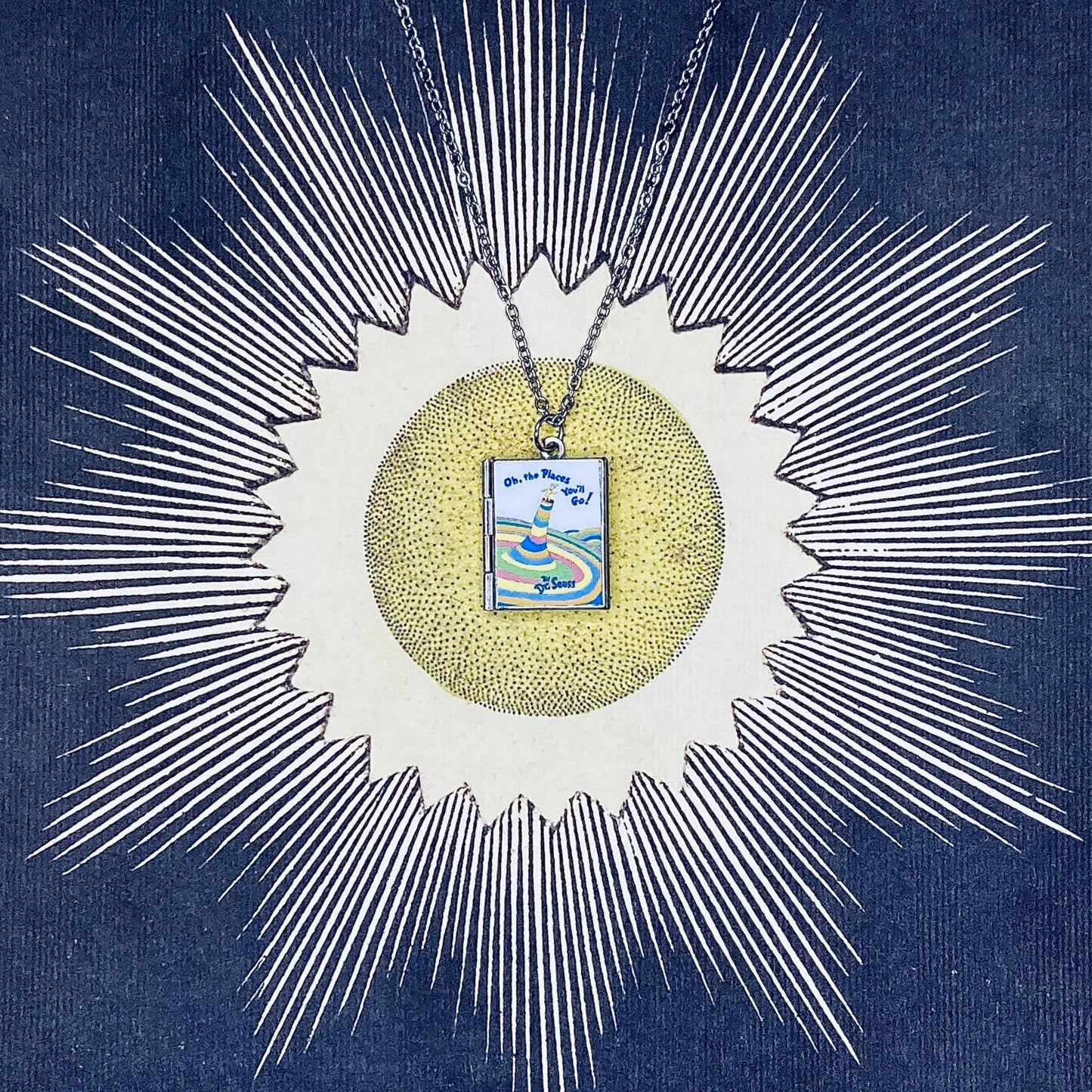 Book Locket Necklace - Oh, The Places You'll Go!