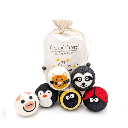 Friendsheep Critter Camp Eco Wool Dryer Balls - Set of 6
