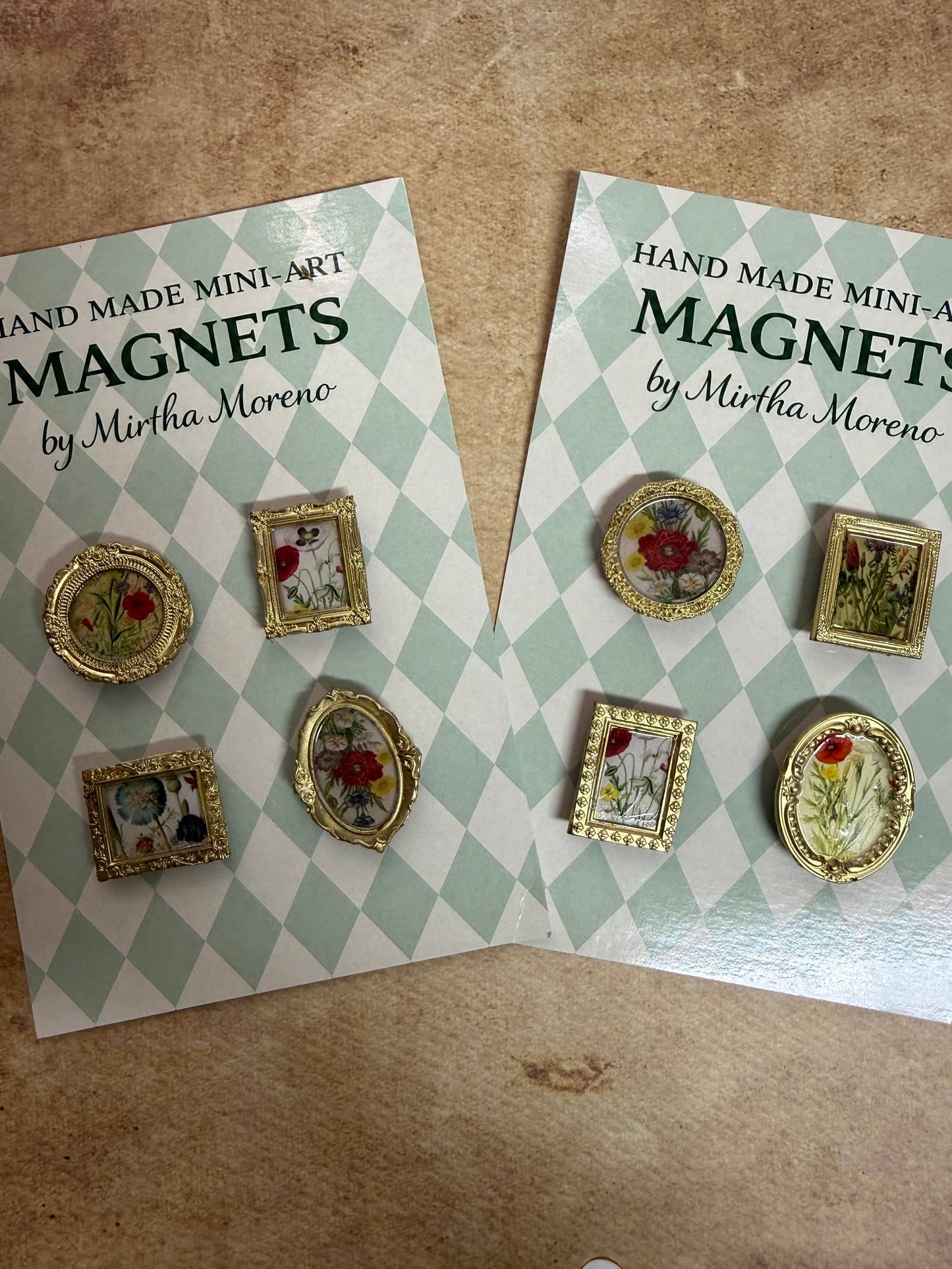 Vintage floral Magnets (Set of 4)