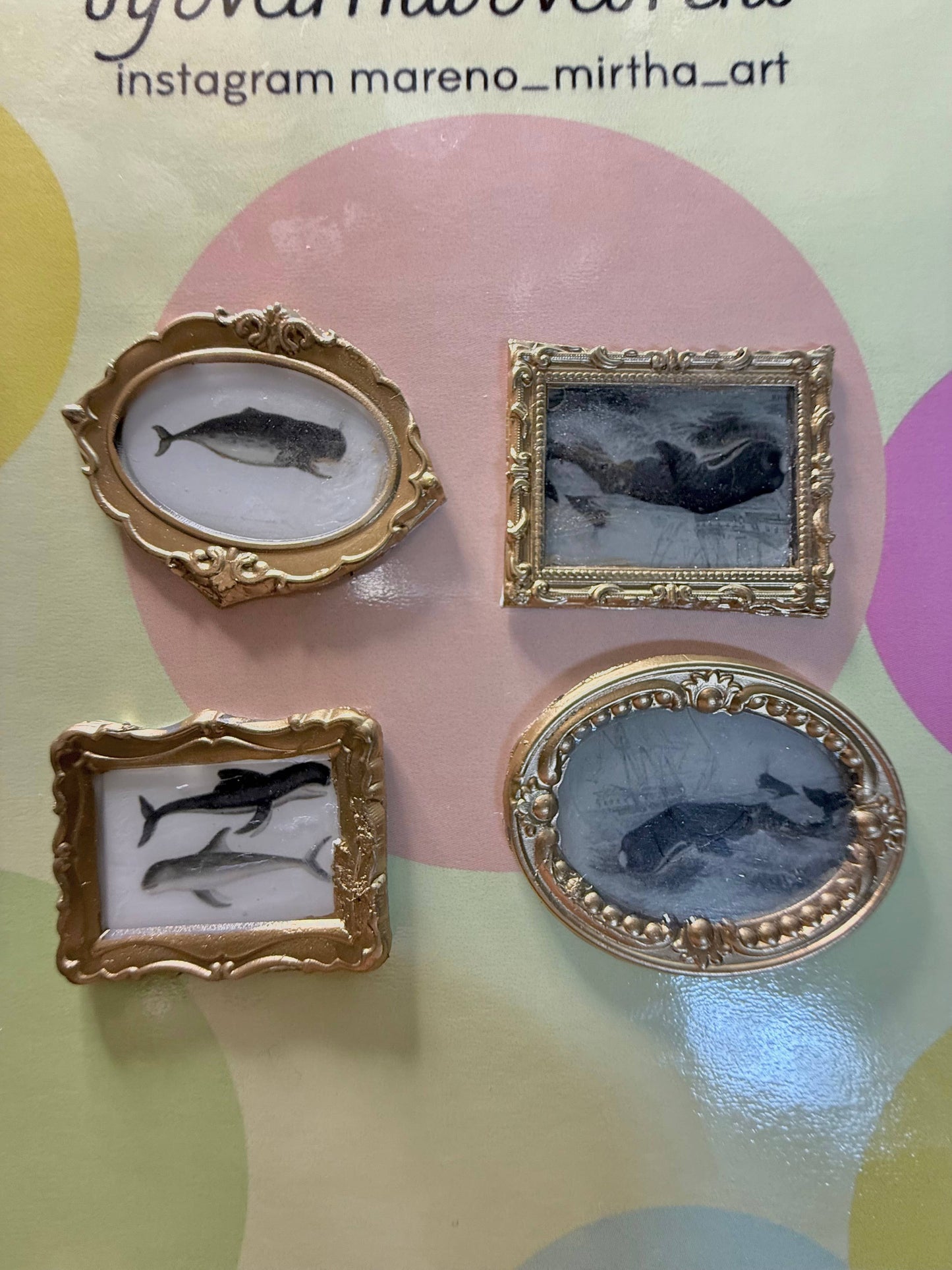 Whale magnets (Set of 4) vintage whaling