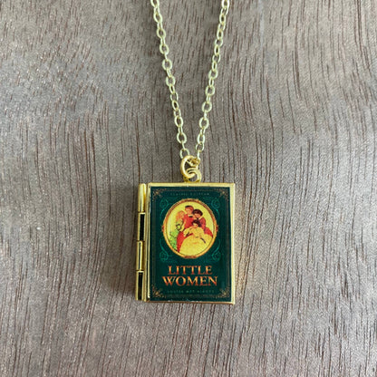 Book Locket Necklace - Little Women - Oval Portrait